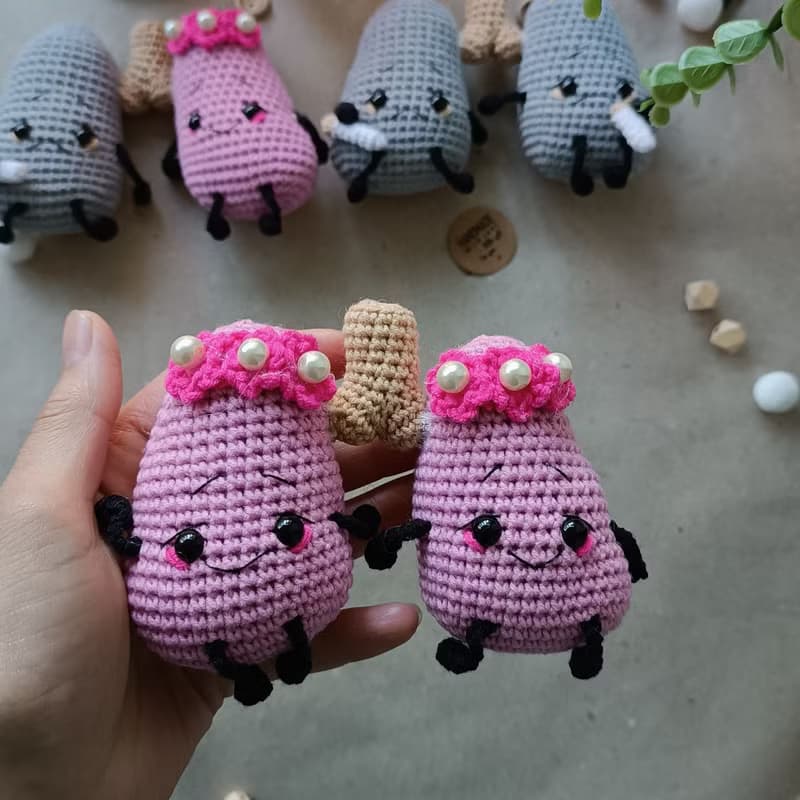 【數位】Crochet pattern lungs, amigurumi lungs, anatomical lungs crochet pattern
