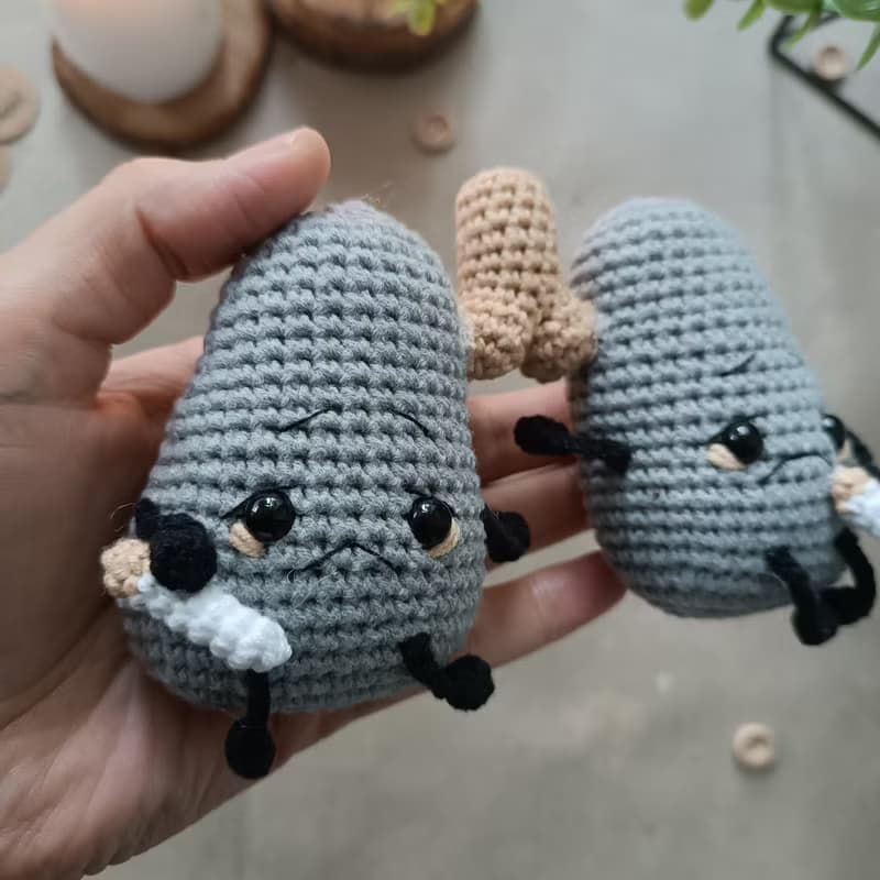 【數位】Crochet pattern lungs, amigurumi lungs, anatomical lungs crochet pattern