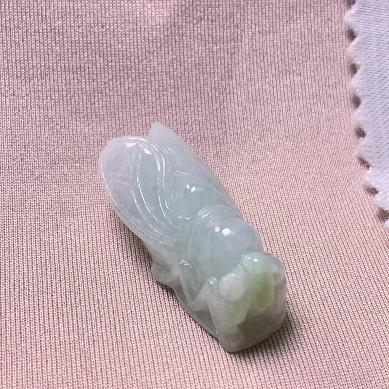 【一鳴驚人】冰種飄綠翡翡翠玉蟬 | 天然緬甸玉A貨翡翠 | 送禮