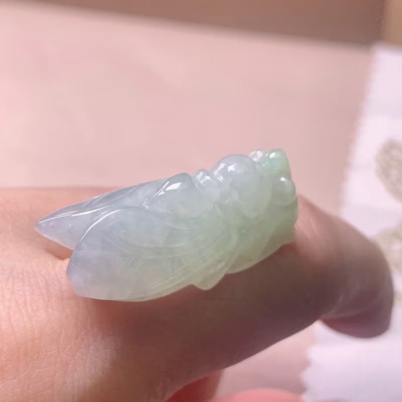 【一鳴驚人】冰種飄綠翡翡翠玉蟬 | 天然緬甸玉A貨翡翠 | 送禮