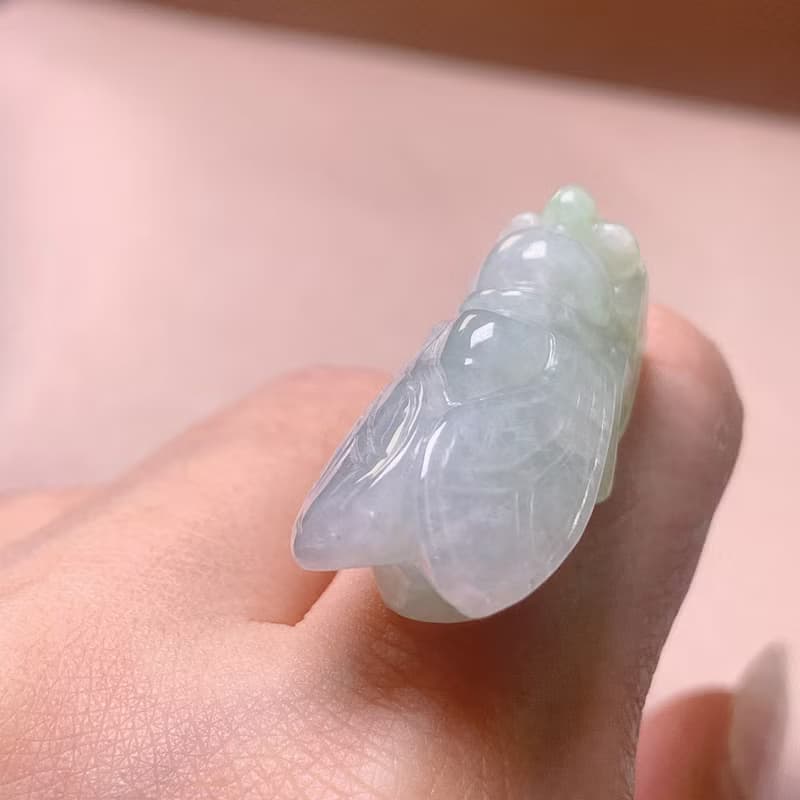 【一鳴驚人】冰種飄綠翡翡翠玉蟬 | 天然緬甸玉A貨翡翠 | 送禮
