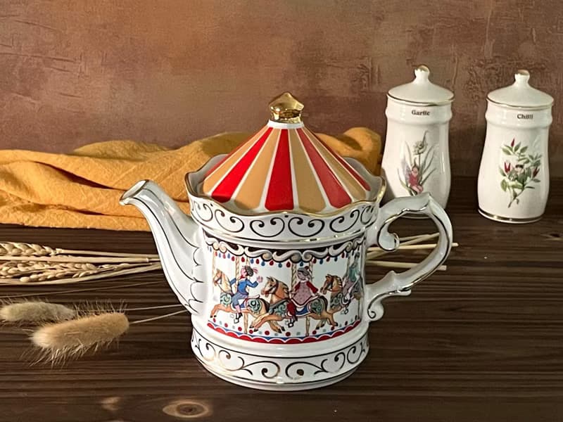 英國骨瓷Sadler旋轉木馬茶壺,咖啡壺