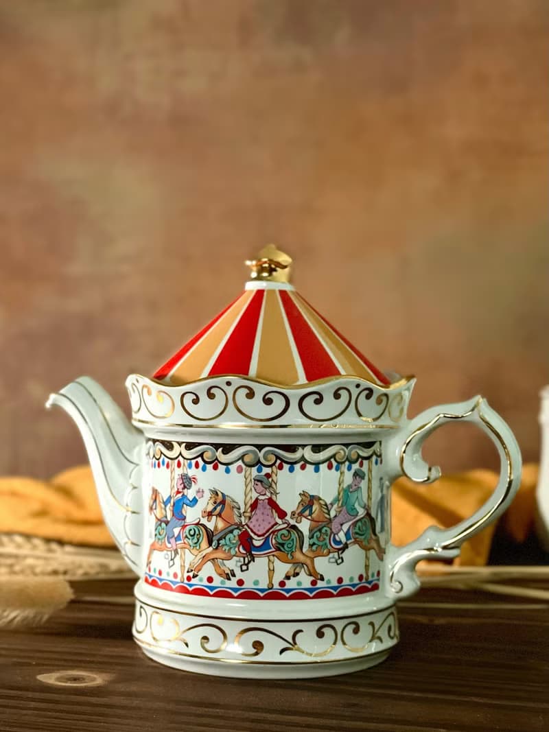 英國骨瓷Sadler旋轉木馬茶壺,咖啡壺