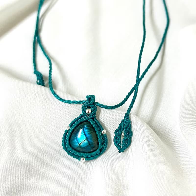 藍光拉長石/簡約款項鍊