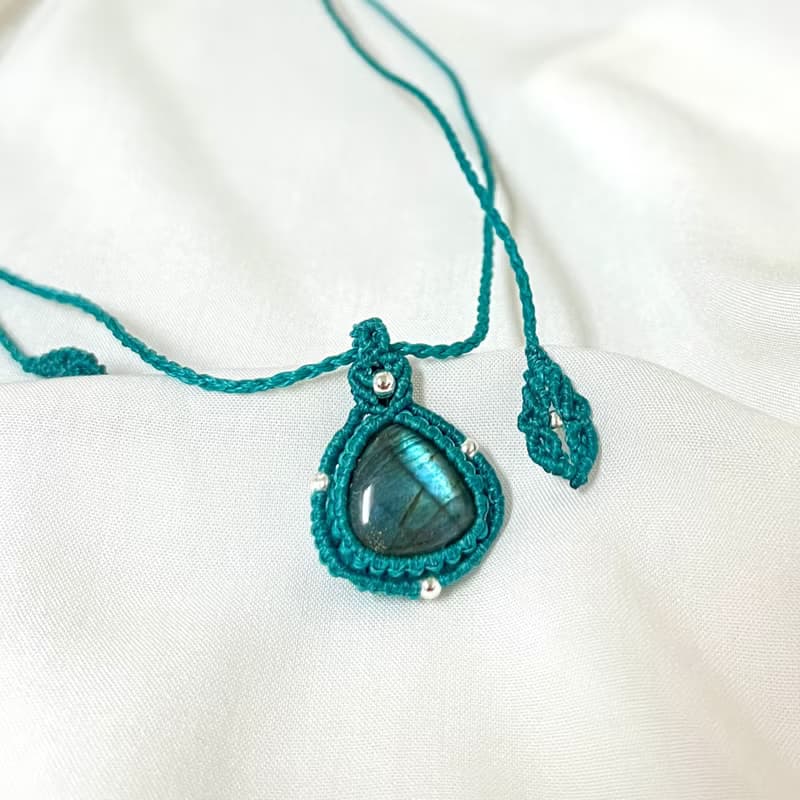 藍光拉長石/簡約款項鍊