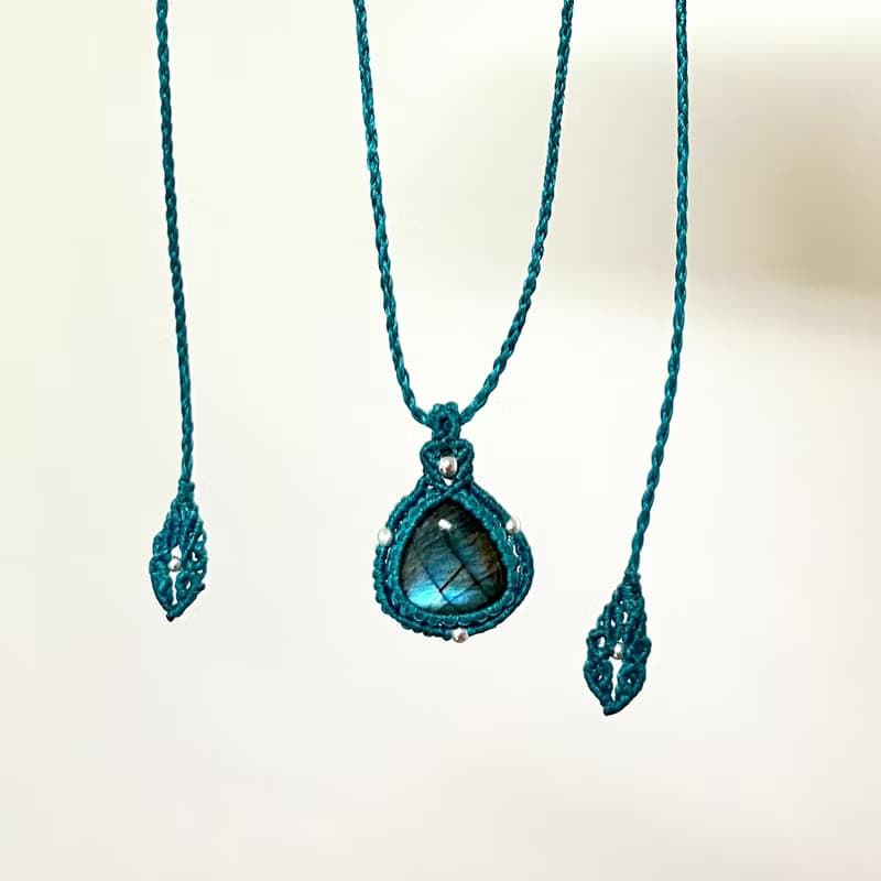 藍光拉長石/簡約款項鍊