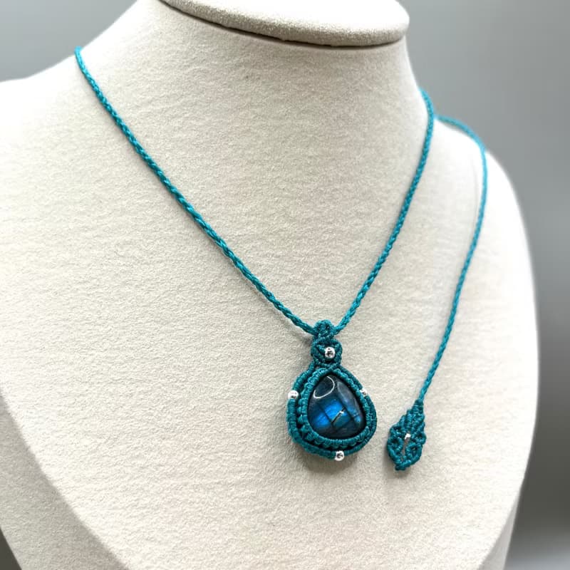 藍光拉長石/簡約款項鍊