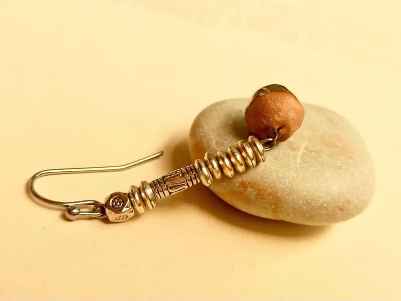 民俗風迷你擴香陶醫療鋼造型耳環