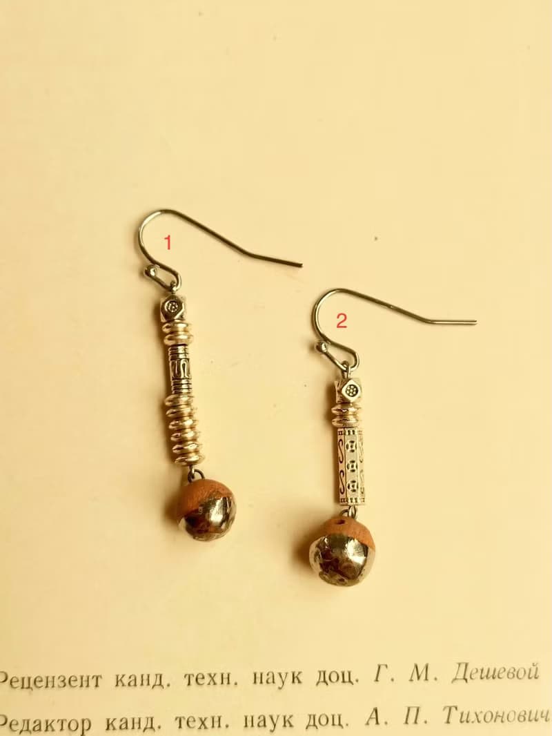 民俗風迷你擴香陶醫療鋼造型耳環