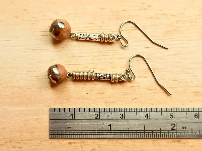 民俗風迷你擴香陶醫療鋼造型耳環