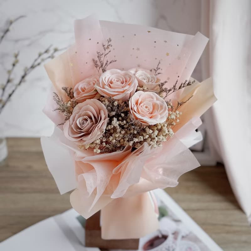 玫瑰 香皂花束(4色挑選) .情人節 七夕 乾燥花 生日禮物