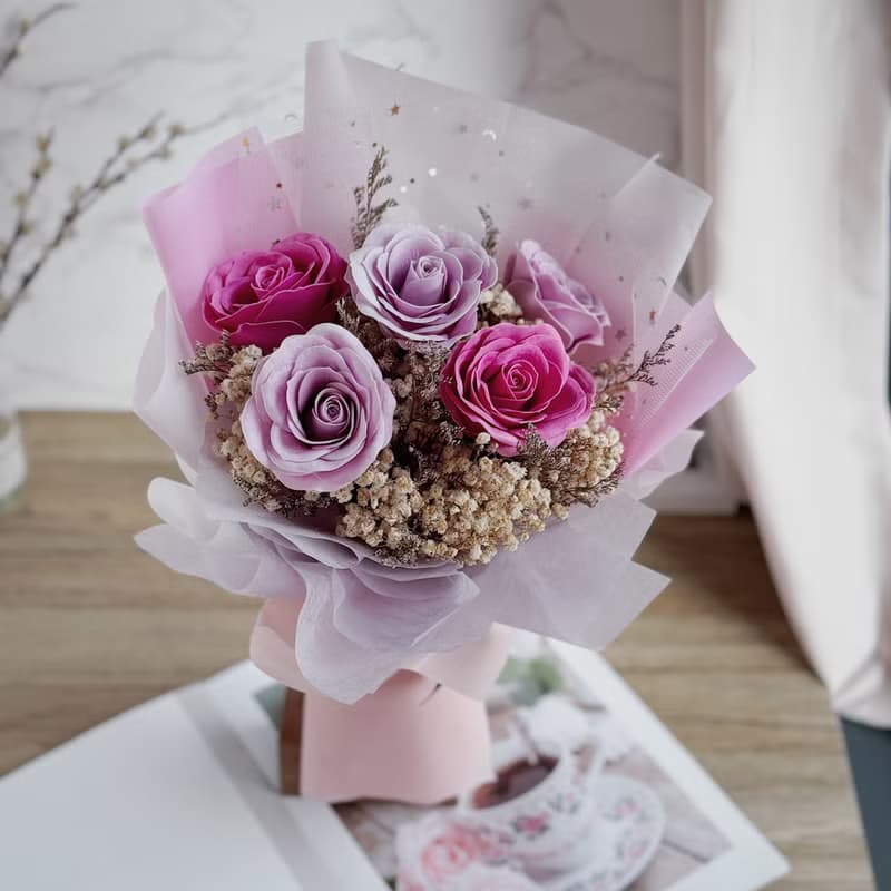 玫瑰 香皂花束(4色挑選) .情人節 七夕 乾燥花 生日禮物