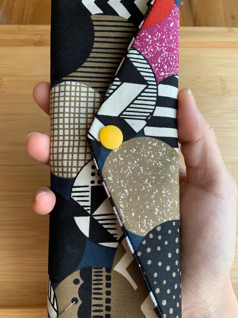 文青風環保筷袋 ~圈圈 吸睛黃 收納包.環保筷袋.手作餐具袋