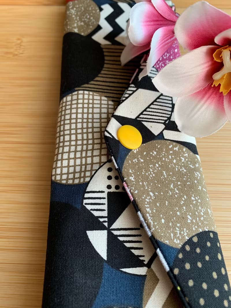 文青風環保筷袋 ~圈圈 吸睛黃 收納包.環保筷袋.手作餐具袋