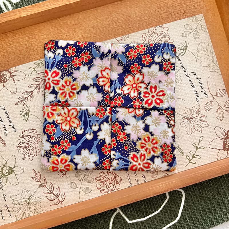 藍夜之櫻杯墊 櫻花限定 手工布杯墊