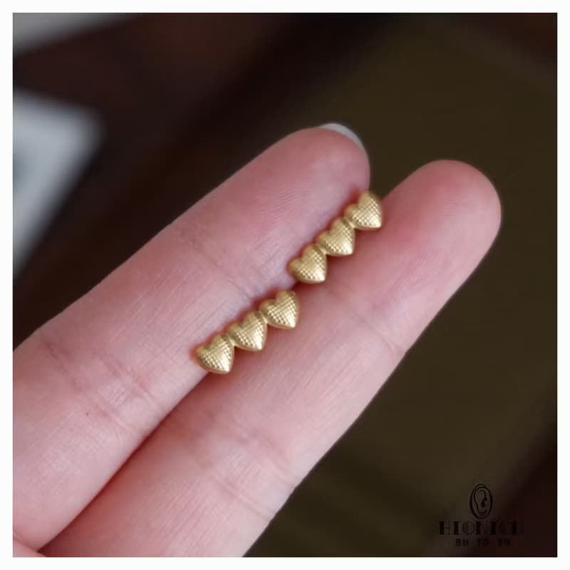 機械心~小眾復古愛心耳釘日韓設計感耳夾高級感百搭精緻耳環
