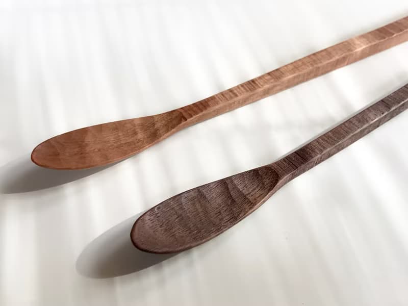 受注制作　鋸目模様の木のマドラー　ブラックウォルナット or チェリー