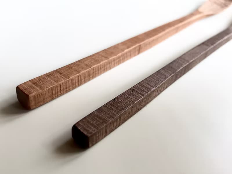 受注制作　鋸目模様の木のマドラー　ブラックウォルナット or チェリー