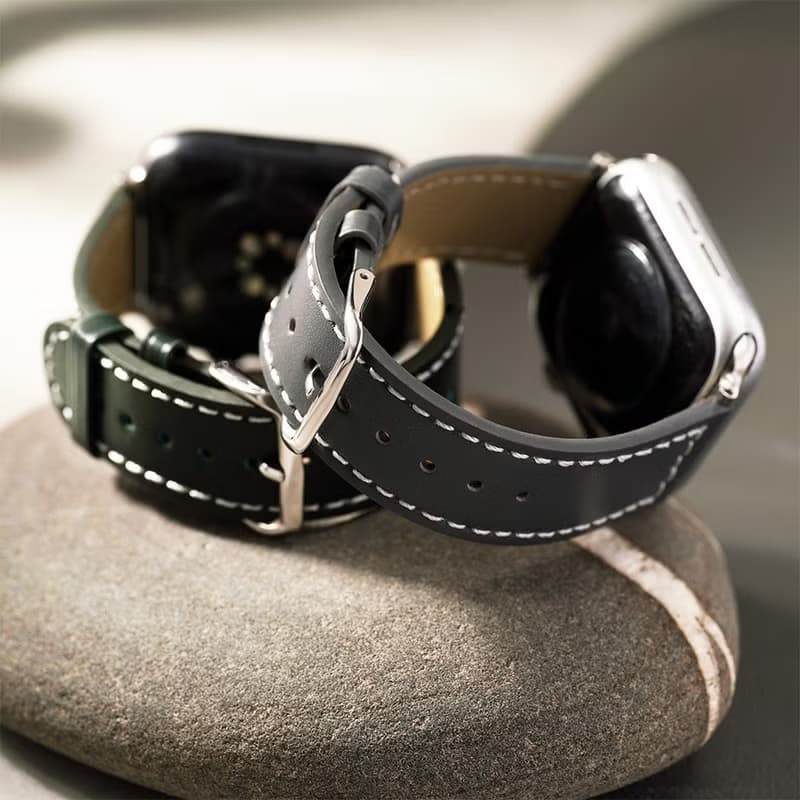 Apple Watch  簡約車線真皮蘋果錶帶