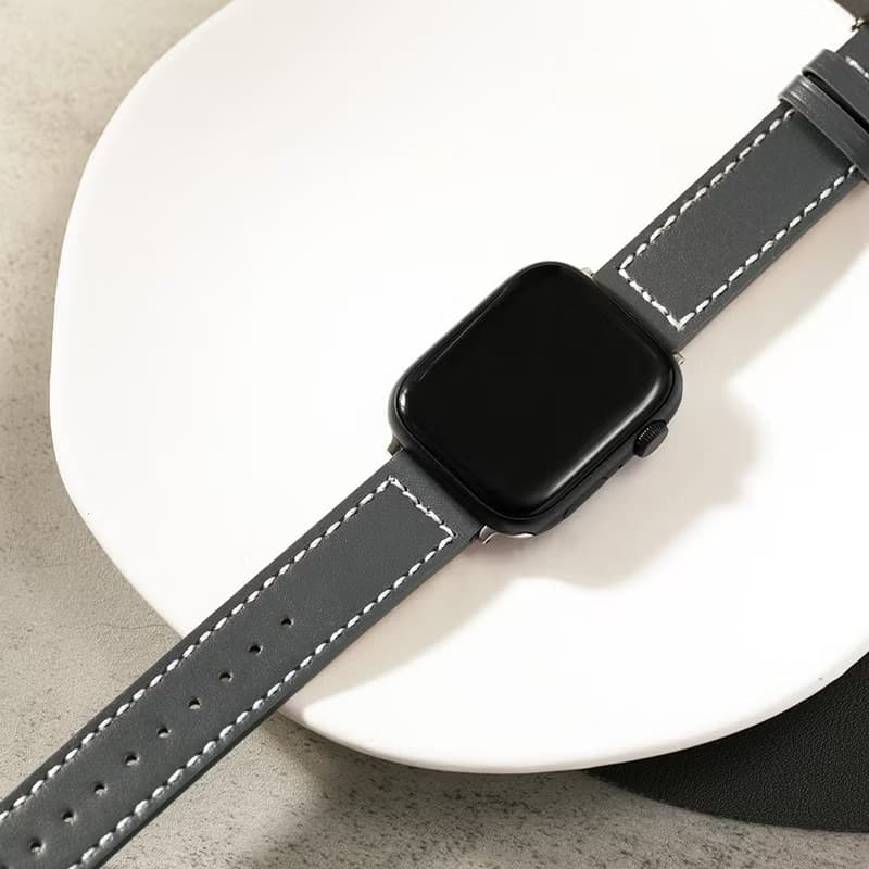 Apple Watch  簡約車線真皮蘋果錶帶