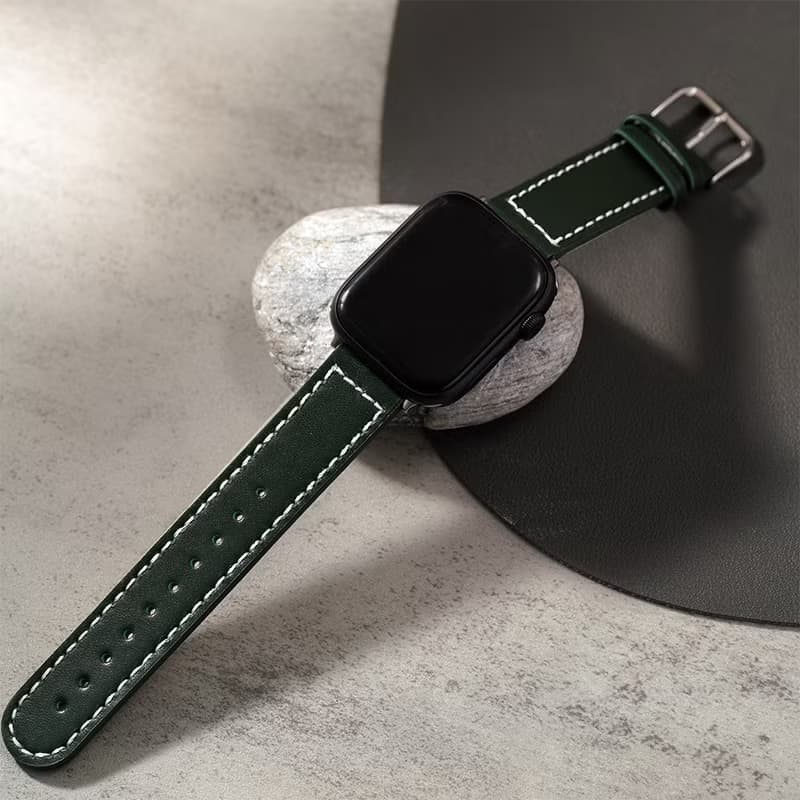 Apple Watch  簡約車線真皮蘋果錶帶