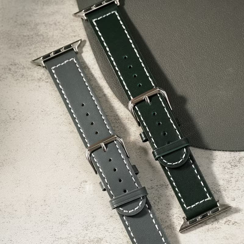 Apple Watch  簡約車線真皮蘋果錶帶