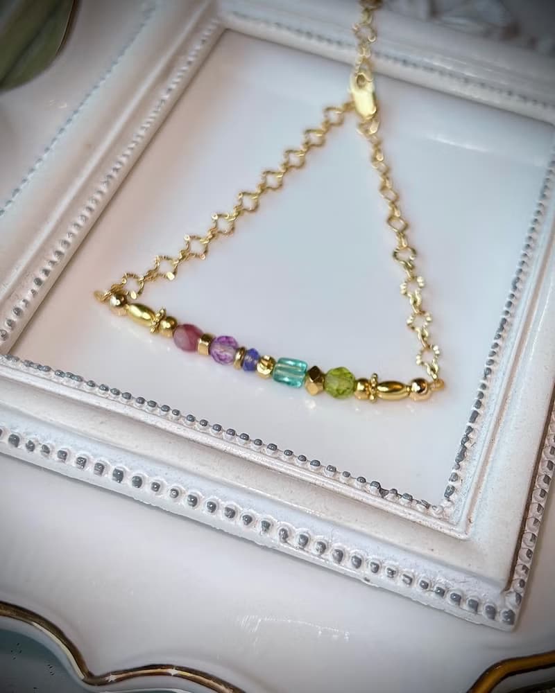 -璀璨假期-天然水晶手鏈/黃銅手鍊