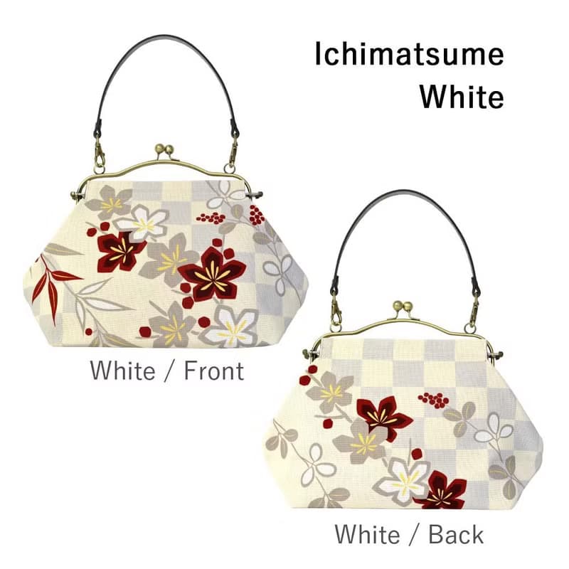 横長ベンリーがま口バッグ いちまつうめ 【 日本製 】ハンドバッグ Frame Bag