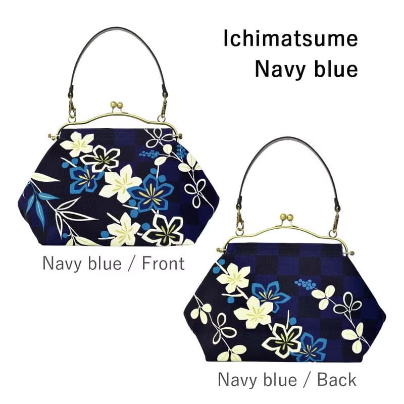 横長ベンリーがま口バッグ いちまつうめ 【 日本製 】ハンドバッグ Frame Bag