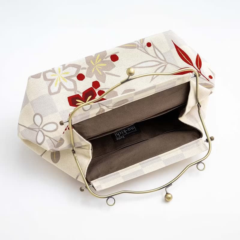 横長ベンリーがま口バッグ いちまつうめ 【 日本製 】ハンドバッグ Frame Bag