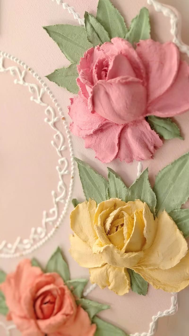 掛鐘 Wall clock with roses Pink Flower clock Silent wall clock for bedroom Gift