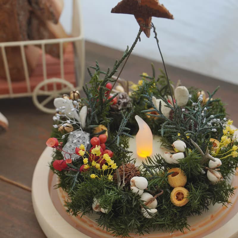 【聖誕禮物】LED燈飾花圈