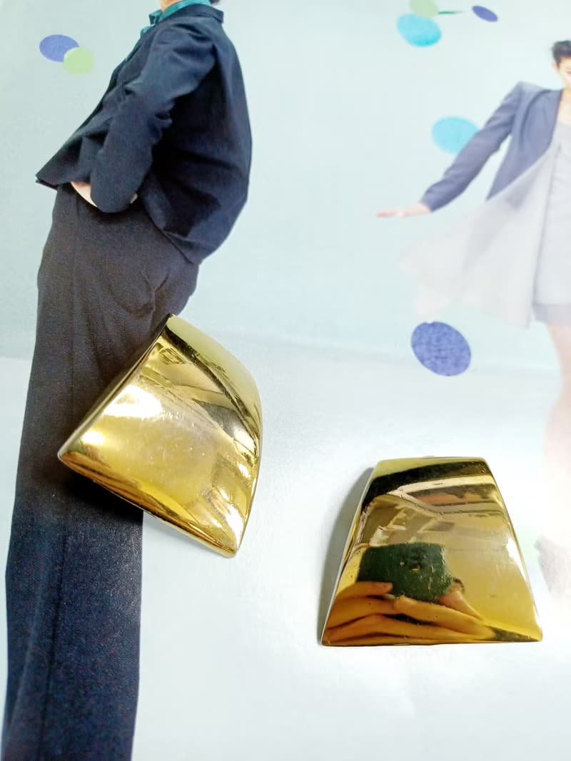 vintage jewelry  古董夾式耳環  梯形