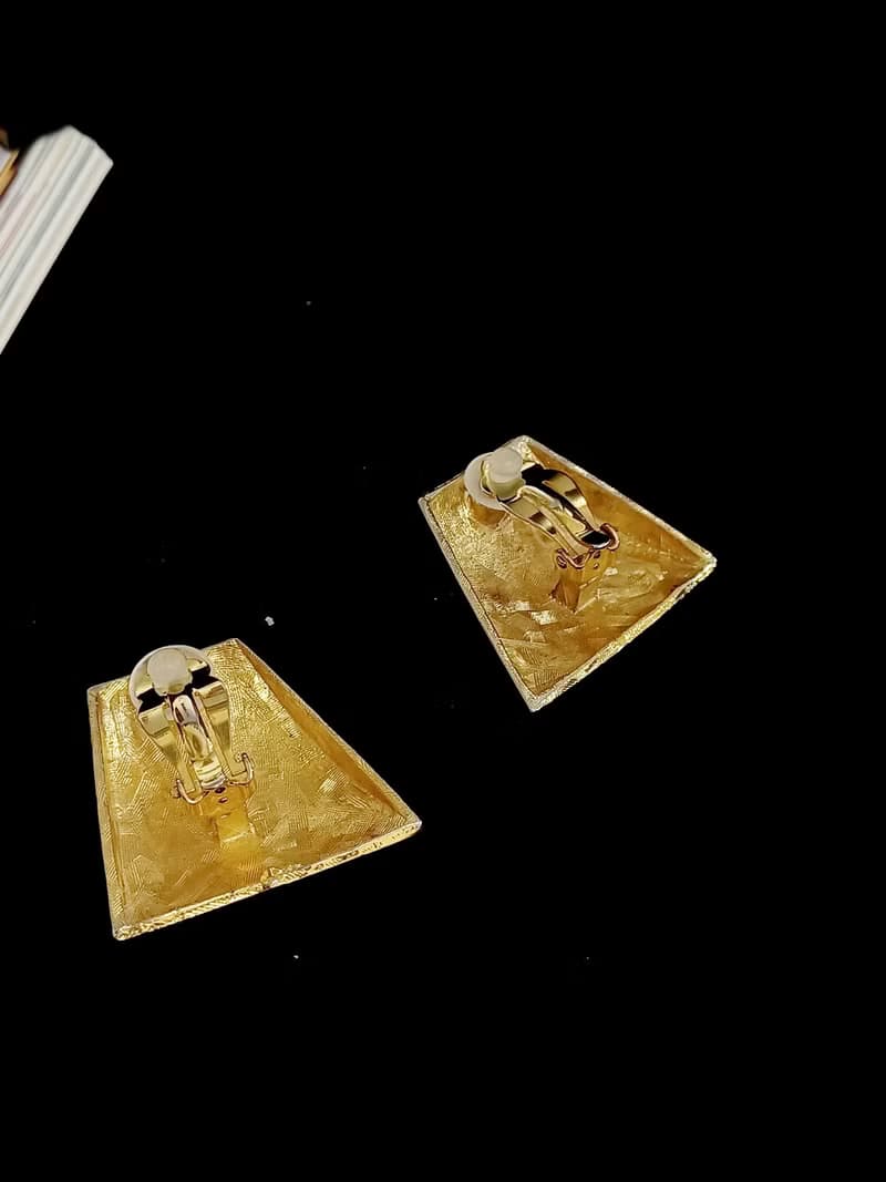 vintage jewelry  古董夾式耳環  梯形