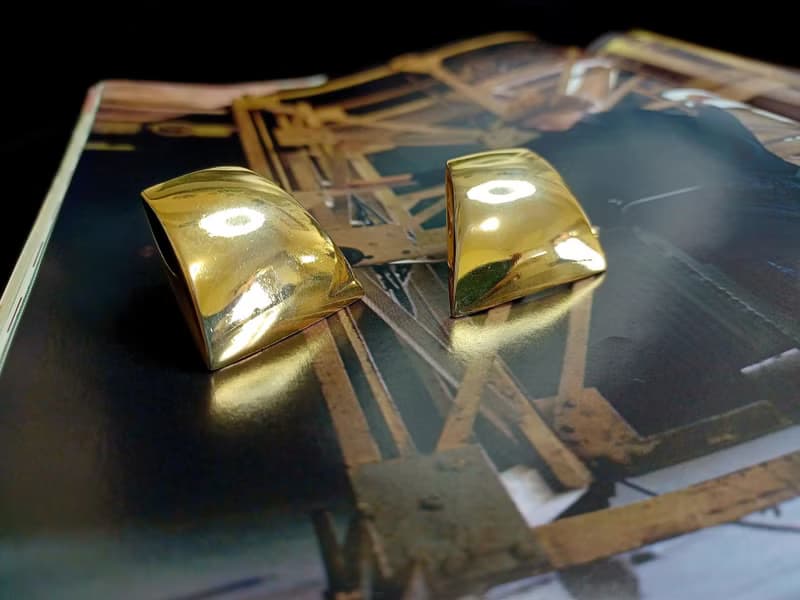 vintage jewelry  古董夾式耳環  梯形