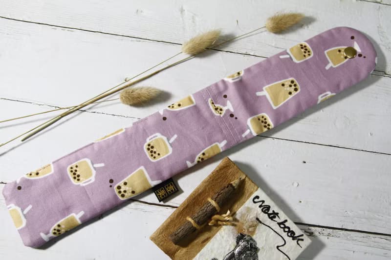 【Gi LAI】 6.5*26Cm環保雙層筷袋 餐具袋-台灣珍珠奶茶