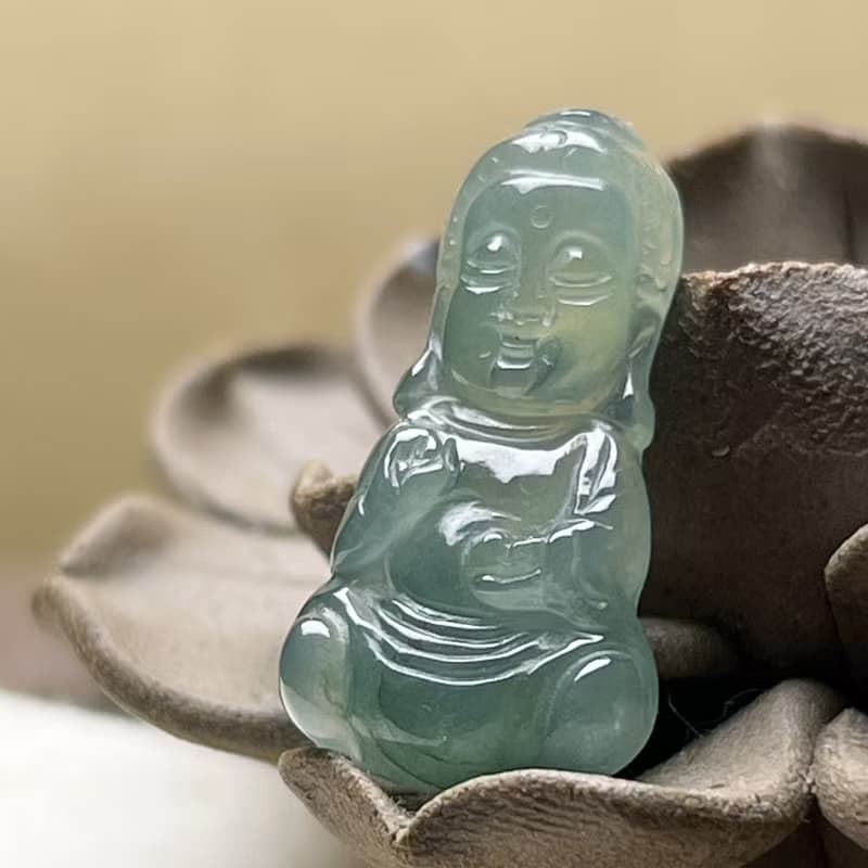 冰種翡翠寶寶佛項鍊 | 天然緬甸玉A貨翡翠 | 送禮