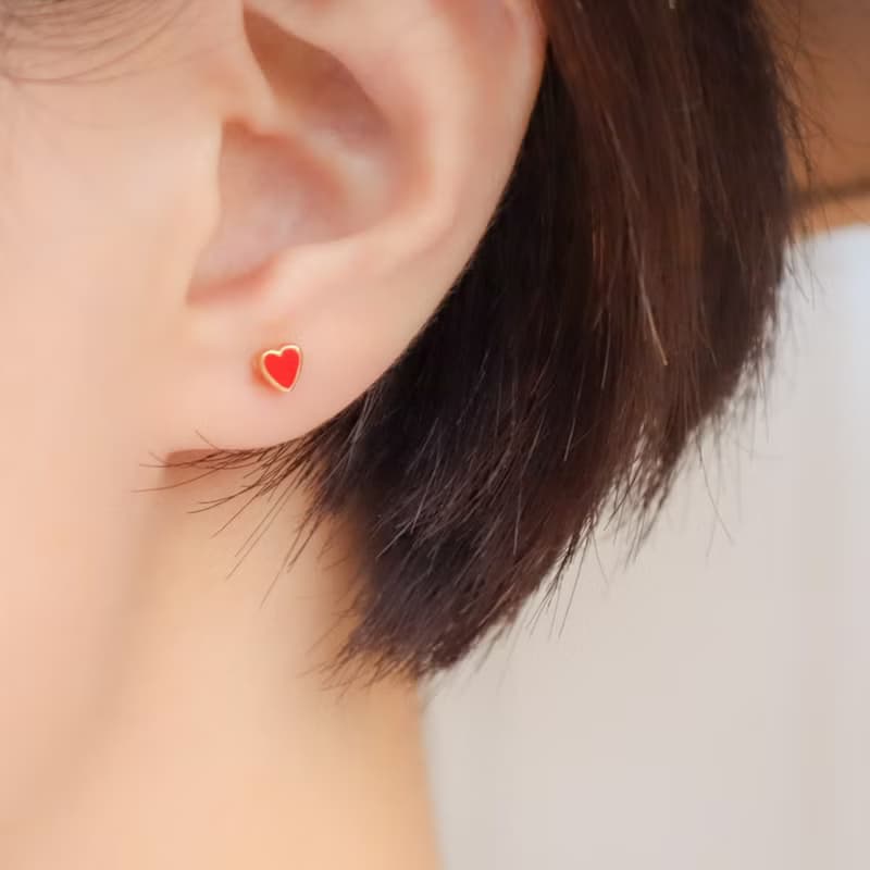 恐龍 完整的愛love 夾式耳環