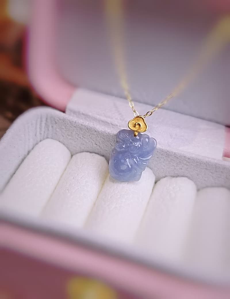 貴人•桃花•貴氣|18k真金濃紅紫小天使仙子|緬甸A貨翡翠吊墜