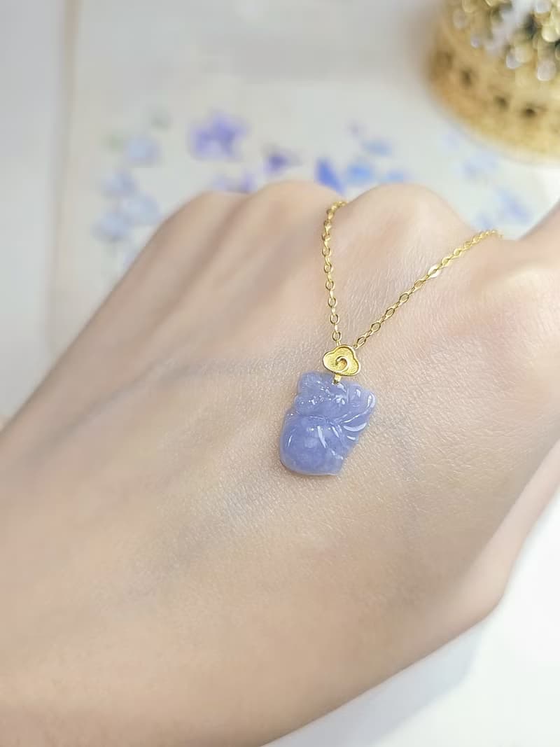 貴人•桃花•貴氣|18k真金濃紅紫小天使仙子|緬甸A貨翡翠吊墜