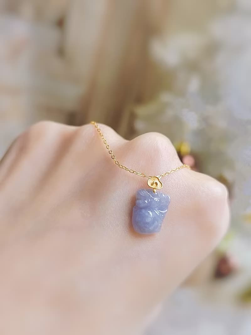 貴人•桃花•貴氣|18k真金濃紅紫小天使仙子|緬甸A貨翡翠吊墜
