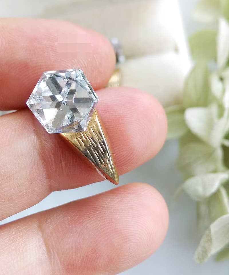 Vintage Jewelry 西洋古董飾品 復古 小巧都會 小方鑽 針式耳環