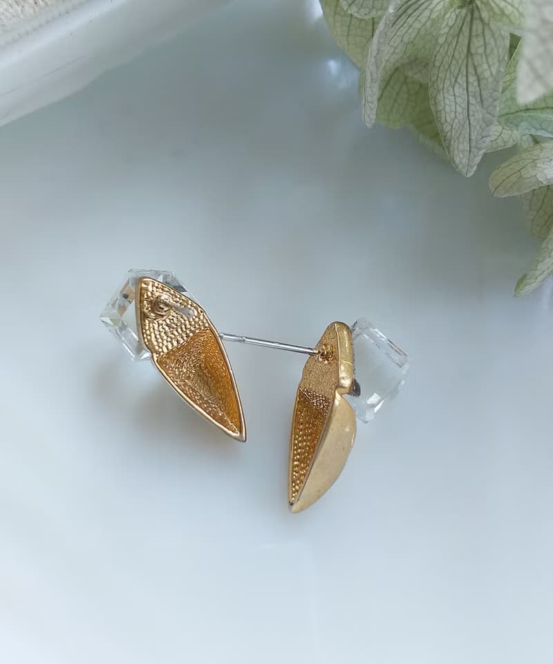 Vintage Jewelry 西洋古董飾品 復古 小巧都會 小方鑽 針式耳環