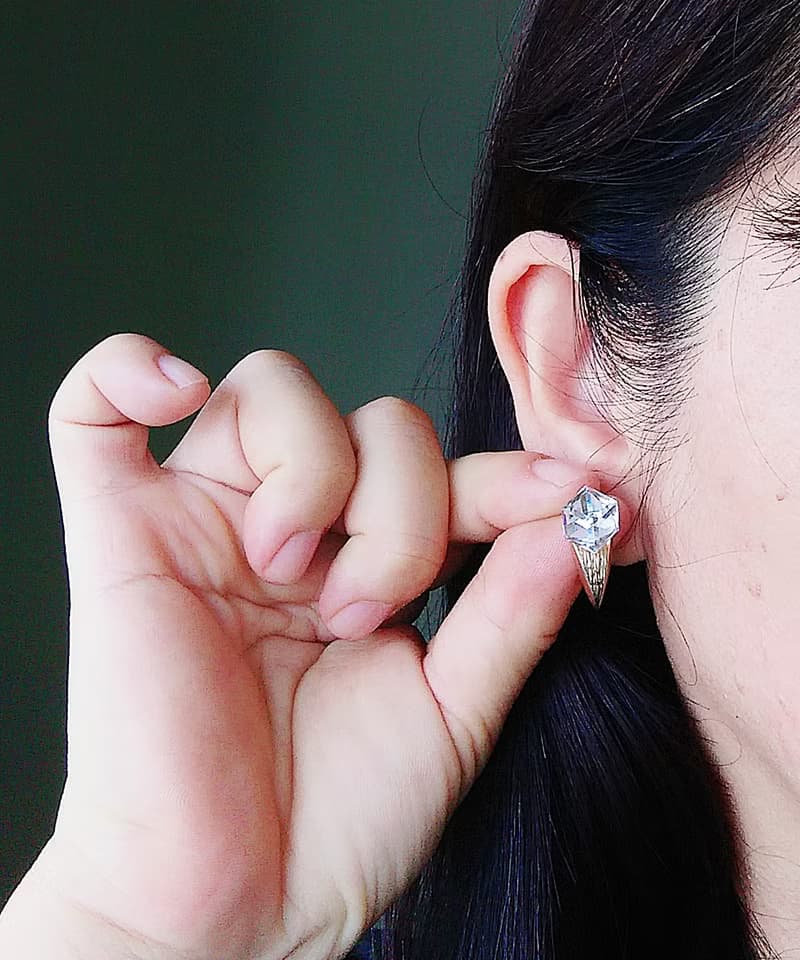 Vintage Jewelry 西洋古董飾品 復古 小巧都會 小方鑽 針式耳環