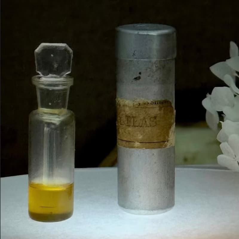 50071-罕見法國古董小香水瓶含鋁質保護盒