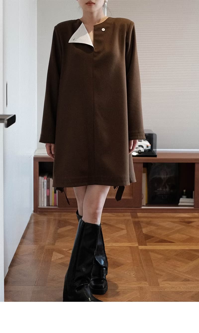 法式 小香風連衣裙女春秋高級感氣質中長款洋裝西裝裙