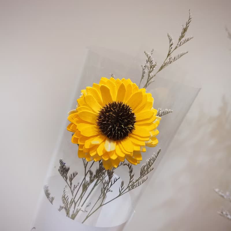 韓系清新風向日葵單支畢業花束 /乾燥花束/永生花/太陽花