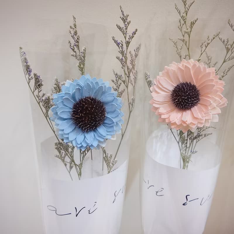 韓系清新風向日葵單支畢業花束 /乾燥花束/永生花/太陽花