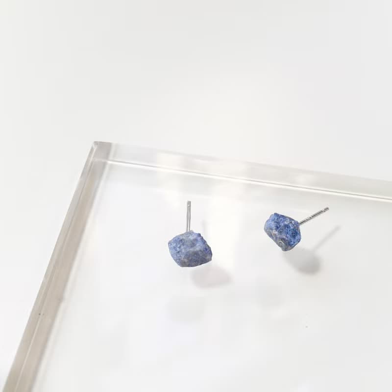 / 小金平 / 青金石925純銀原石耳環
