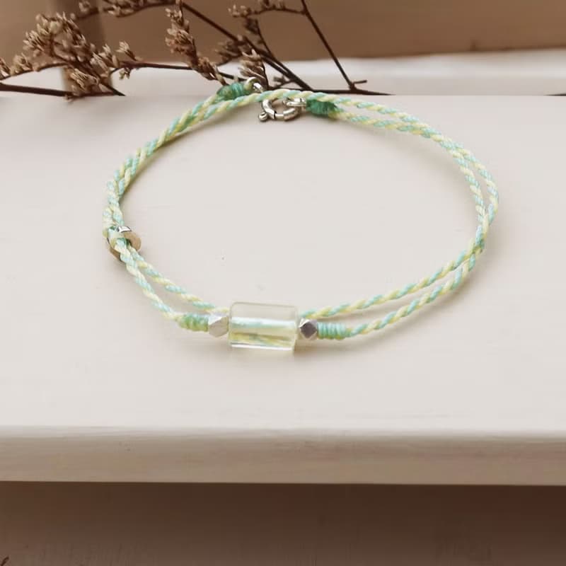 【水晶蠟繩系列】直管黃水晶x黑瑪瑙x紫水晶 極細蠟繩手鍊